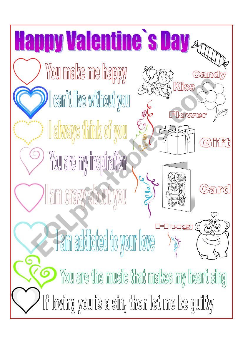 Happy Valentine`s day worksheet